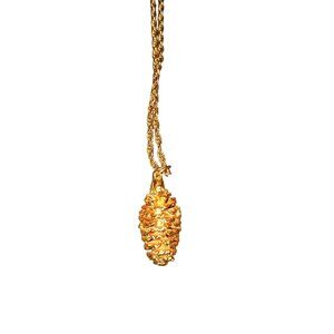 Vintage Made In Korea Gold Dipped Pinecone Necklace Good Condition SEE NOTES